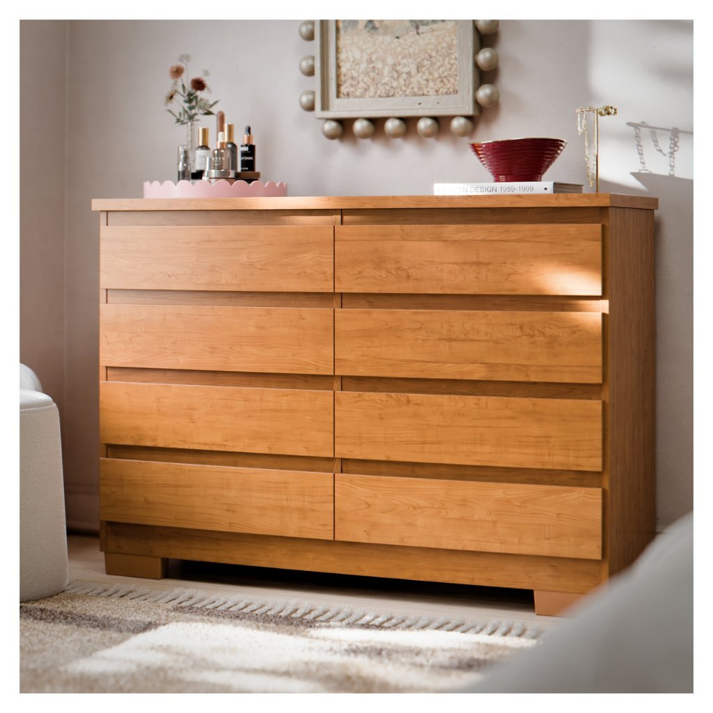 Cômoda 8 Gavetas Grande Com Corrediça Telescópica Pés Para Quarto  Adulto Organizador Roupas Grécia