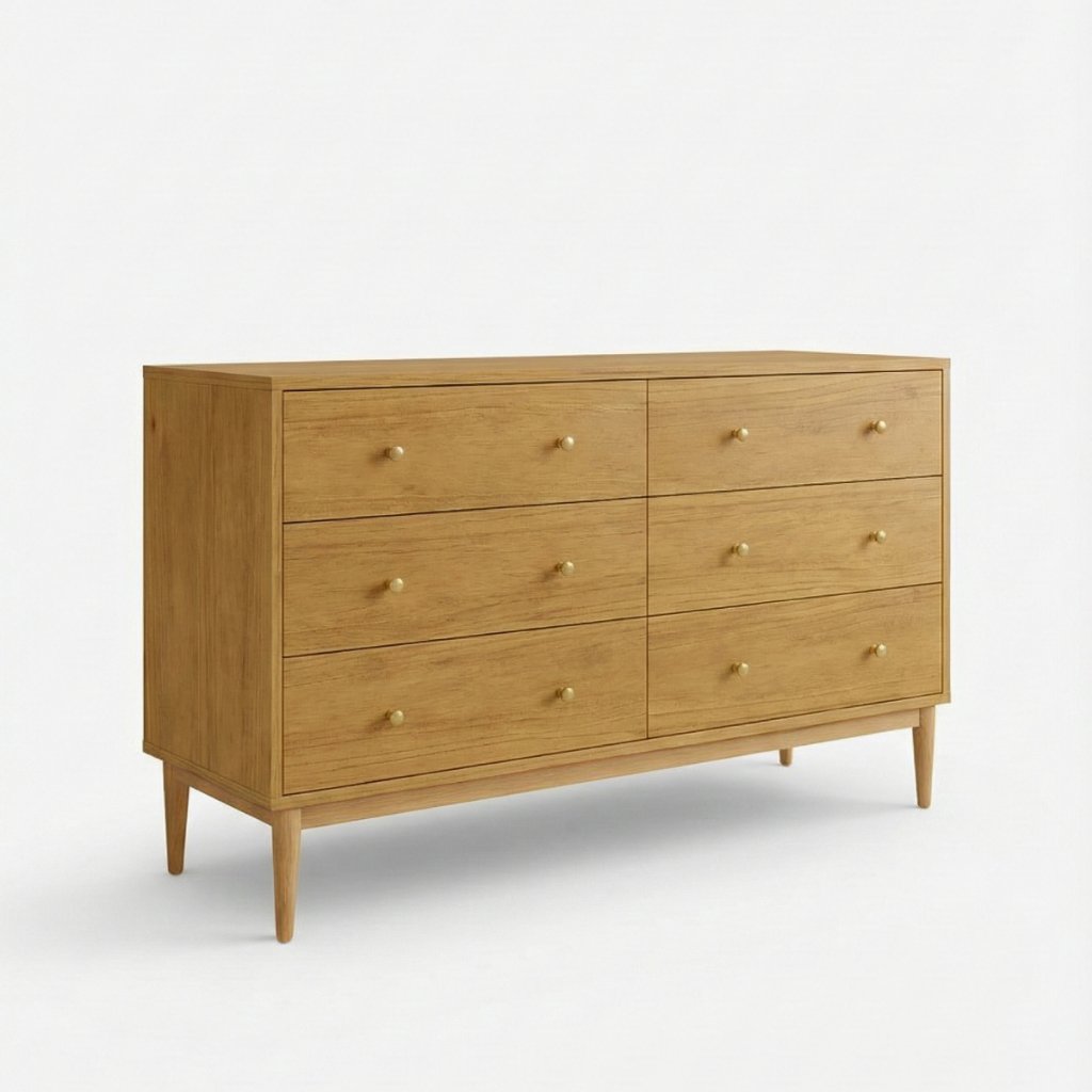 Cômoda Oslo 6 Gavetas Luxo Design Moderno cores premium P/ Quarto Casal sala quarto infantil Bebê Fraldário